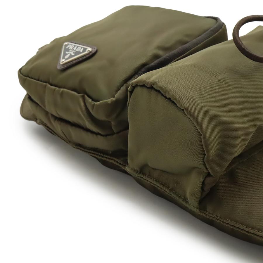 PRADA プラダ ウエストバッグ ウエストポーチ ボディバッグ ヒップバッグ ナイロン カーキ  シルバー金具 VA0056 | PRADA | 02