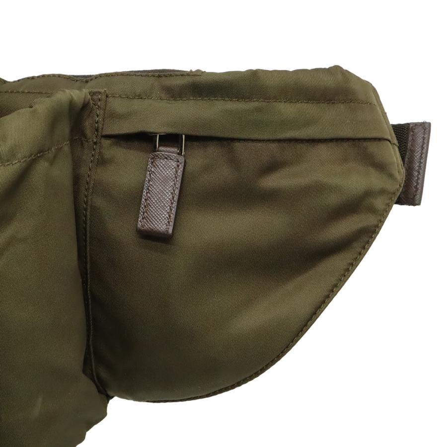 PRADA プラダ ウエストバッグ ウエストポーチ ボディバッグ ヒップバッグ ナイロン カーキ  シルバー金具 VA0056 | PRADA | 08