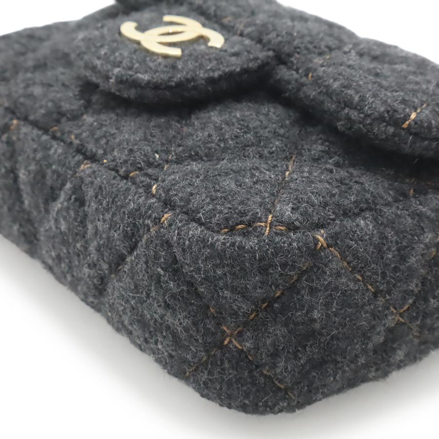 CHANEL シャネル ミニマトラッセ ウールマトラッセ ココマーク チェーンショルダー ショルダーバッグ ポシェット チャコール グレー | CHANEL | 02