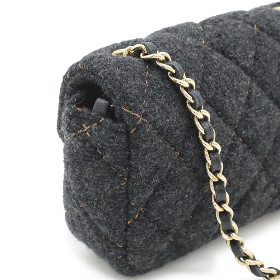 CHANEL シャネル ミニマトラッセ ウールマトラッセ ココマーク チェーンショルダー ショルダーバッグ ポシェット チャコール グレー | CHANEL | 03