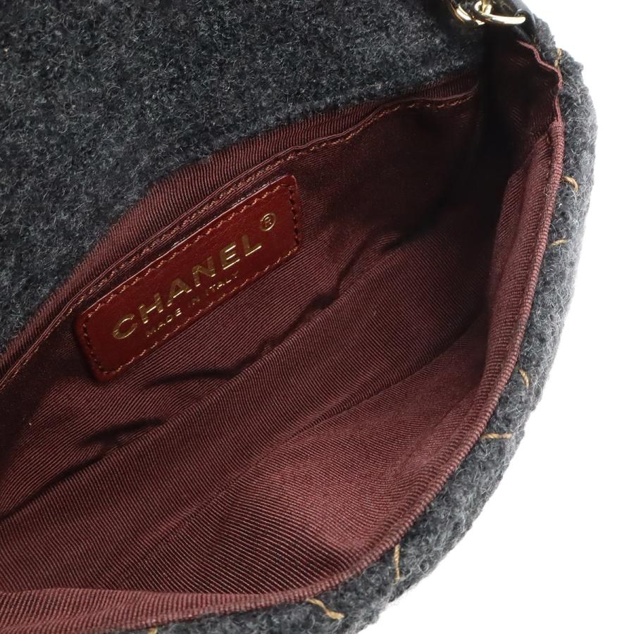 CHANEL シャネル ミニマトラッセ ウールマトラッセ ココマーク チェーンショルダー ショルダーバッグ ポシェット チャコール グレー | CHANEL | 05