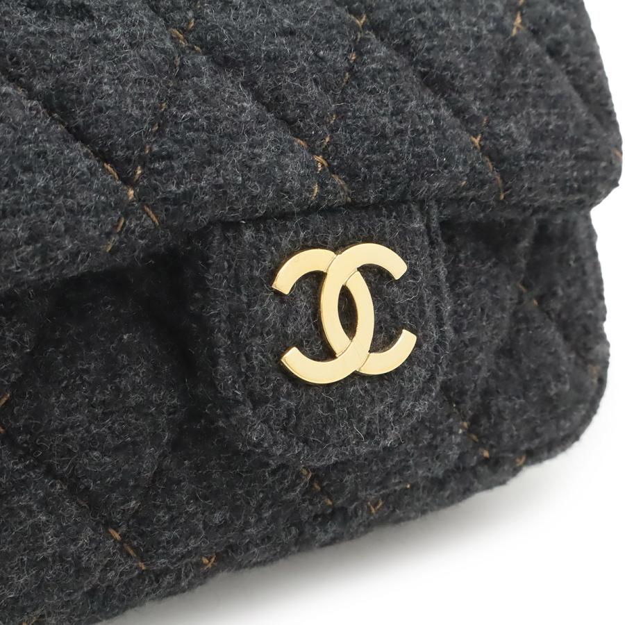 CHANEL シャネル ミニマトラッセ ウールマトラッセ ココマーク チェーンショルダー ショルダーバッグ ポシェット チャコール グレー | CHANEL | 06