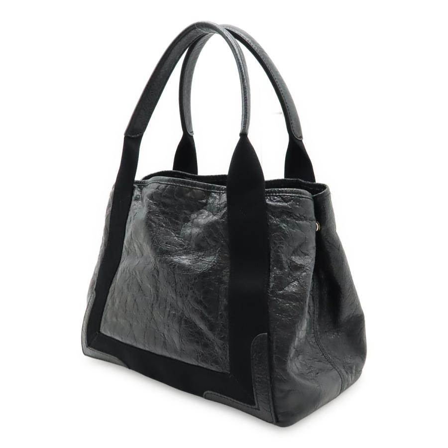 BALENCIAGA バレンシアガ エクスクルーシブライン ネイビー カバ S ロゴ トートバッグ ハンドバッグ レザー ブラック 黒 542017 | BALENCIAGA | 01