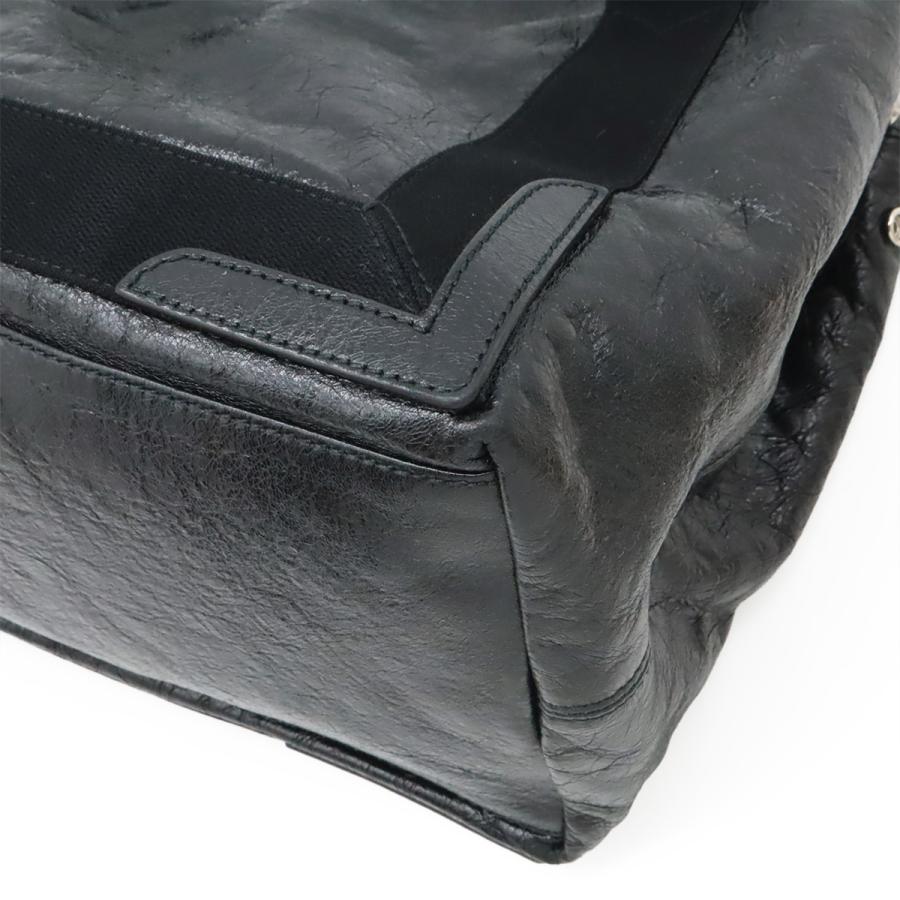 BALENCIAGA バレンシアガ エクスクルーシブライン ネイビー カバ S ロゴ トートバッグ ハンドバッグ レザー ブラック 黒 542017 | BALENCIAGA | 02