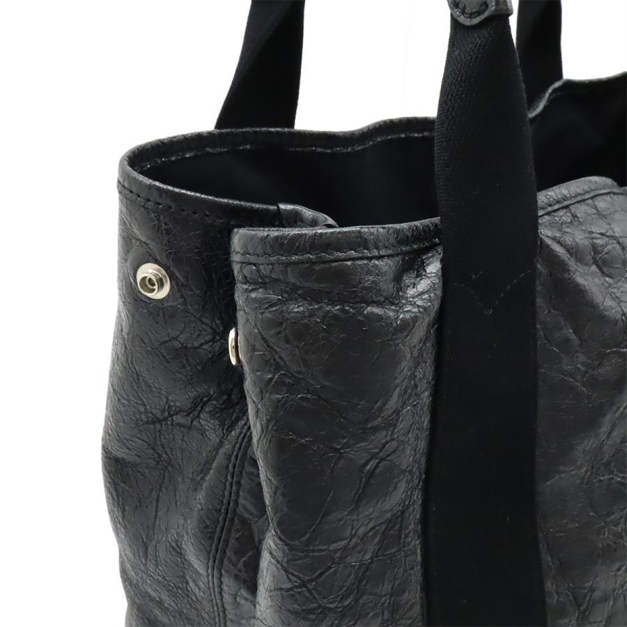 BALENCIAGA バレンシアガ エクスクルーシブライン ネイビー カバ S ロゴ トートバッグ ハンドバッグ レザー ブラック 黒 542017 | BALENCIAGA | 05