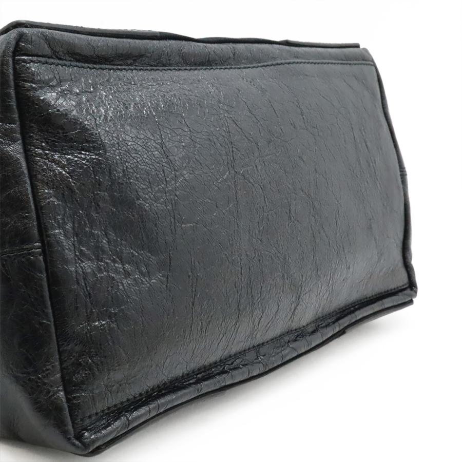 BALENCIAGA バレンシアガ エクスクルーシブライン ネイビー カバ S ロゴ トートバッグ ハンドバッグ レザー ブラック 黒 542017 | BALENCIAGA | 06