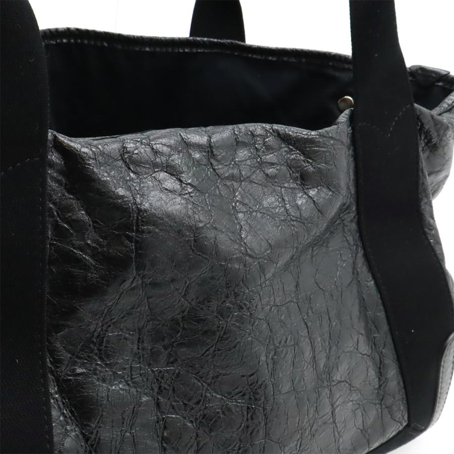 BALENCIAGA バレンシアガ エクスクルーシブライン ネイビー カバ S ロゴ トートバッグ ハンドバッグ レザー ブラック 黒 542017 | BALENCIAGA | 07