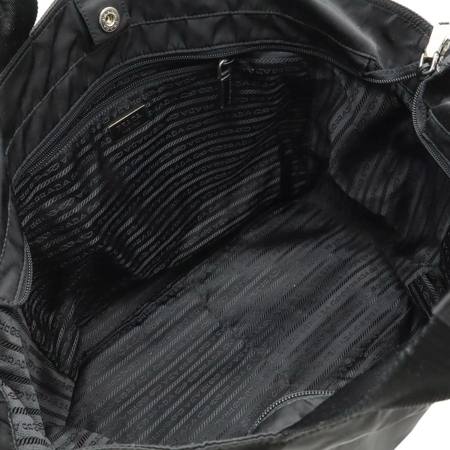 PRADA プラダ トライアングルロゴ トートバッグ ラージトート 2WAY ショルダーバッグ 斜め掛け ナイロン レザー NERO 黒 ブラック BR4051 | PRADA | 05