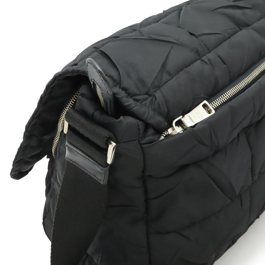 PRADA プラダ ショルダーバッグ メッセンジャーバッグ キルティング ナイロン レザー NERO 黒 ブラック シルバー金具 国内免税店購入品 | PRADA | 03