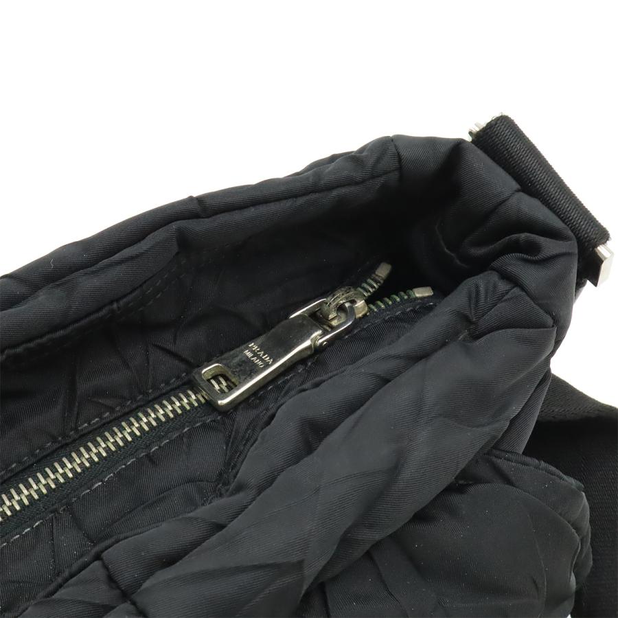 PRADA プラダ ショルダーバッグ メッセンジャーバッグ キルティング ナイロン レザー NERO 黒 ブラック シルバー金具 国内免税店購入品 | PRADA | 07