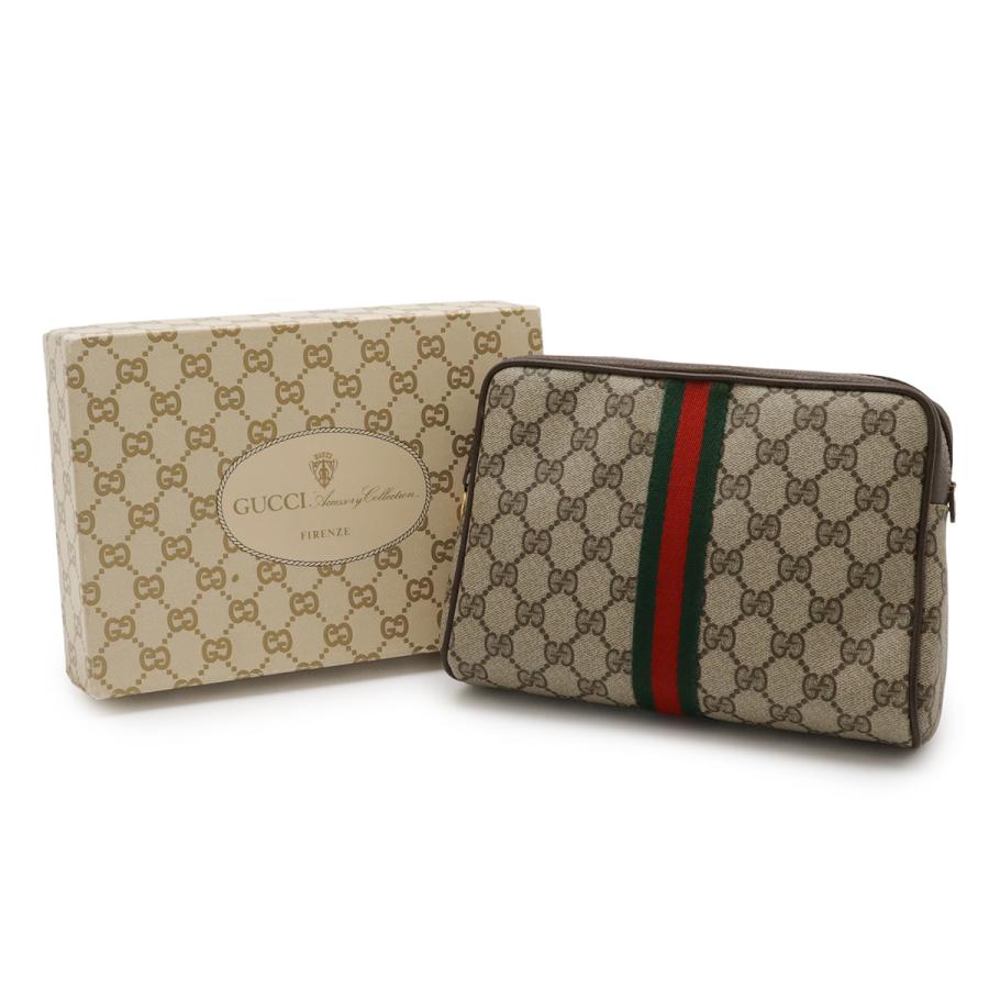 GUCCI グッチ オールドグッチ GGプラス シェリーライン クラッチバッグ セカンドバッグ PVC レザー ベージュ モカブラウン 010-378 | GUCCI | 07