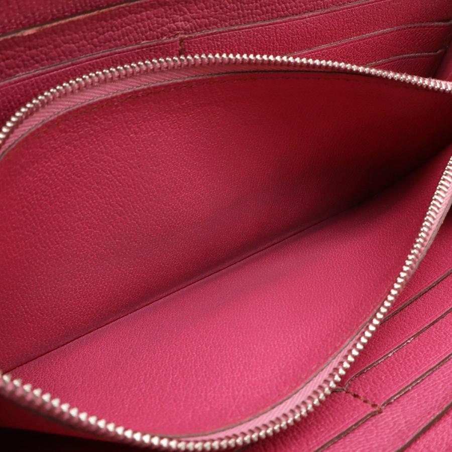 HERMES エルメス アザップロング ラウンドファスナー 長財布 アリゲーター クロコダイル フューシャピンク シルバー金具 □P刻印 | HERMES | 07
