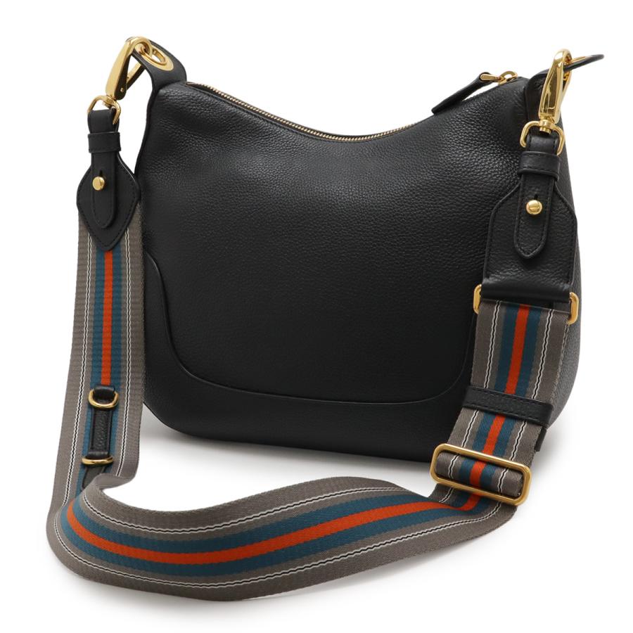 PRADA プラダ ヴィッテロ ダイノ ショルダーバッグ ストライプショルダー レザー NERO 黒 ブラック ゴールド金具 1BC052 | PRADA | 01