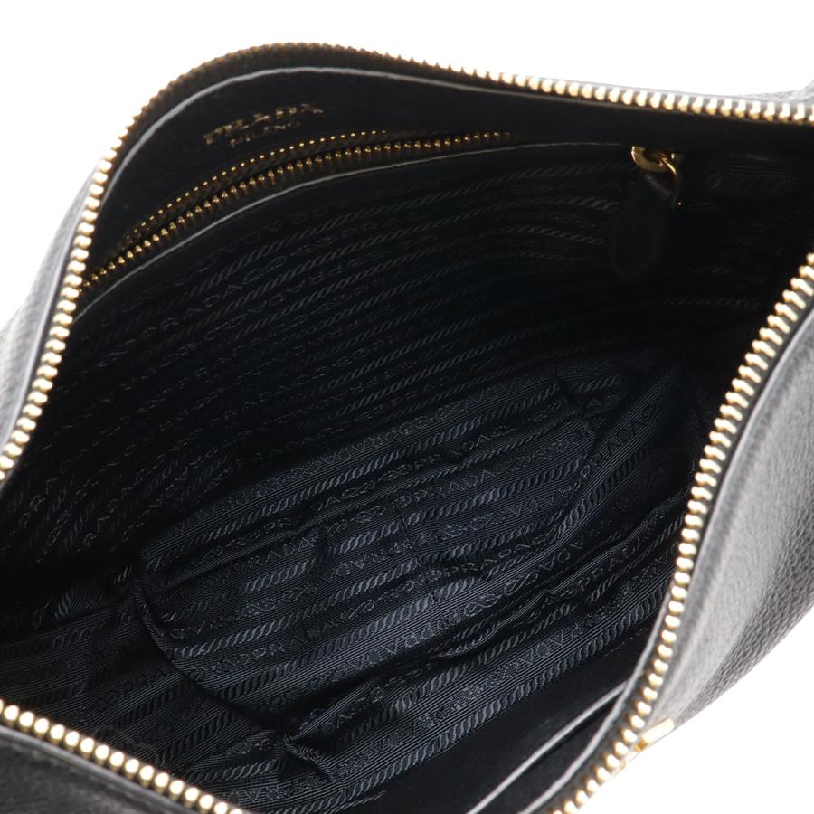 PRADA プラダ ヴィッテロ ダイノ ショルダーバッグ ストライプショルダー レザー NERO 黒 ブラック ゴールド金具 1BC052 | PRADA | 06