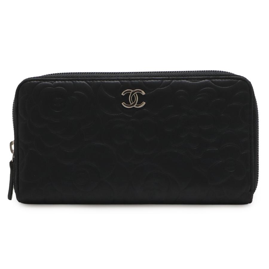 CHANEL カメリア　ココマーク　ラウンドジップウォレット長財布 黒 CHANEL（シャネル） カメリア ココマーク ジップウォレット ラウンド