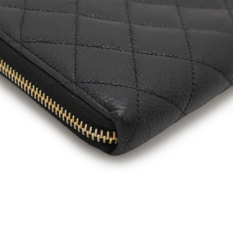 CHANEL シャネル マトラッセ ココマーク ラウンドファスナー 長財布 キャビアスキン レザー ブラック 黒 ゴールド金具 A50097 | CHANEL | 02