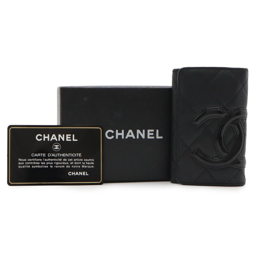 CHANEL シャネル カンボンライン キーケース 6連キーケース ソフトカーフ エナメル パテントレザー ブラック 黒 ピンク A26723 | CHANEL | 06