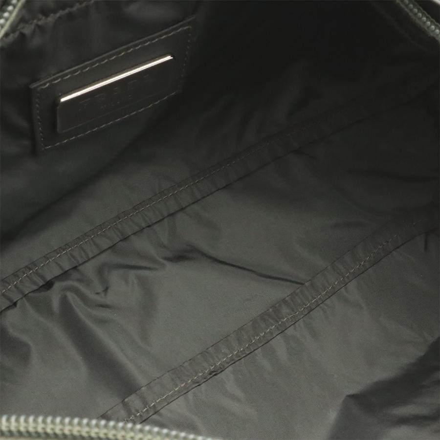 PRADA プラダ トライアングルロゴ ボディバッグ ウエストポーチ ウエストバッグ ヒップバッグ ナイロン グレー シルバー金具 | PRADA | 06