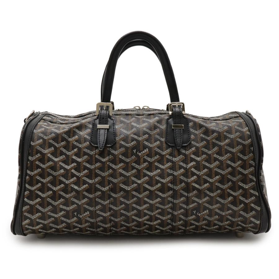 GOYARD ゴヤール クロワジュール40 ハンドバッグ ミニボストンバッグ ヘリンボーン柄 PVC ブラック 黒 ブラウン シルバー金具 | GOYARD