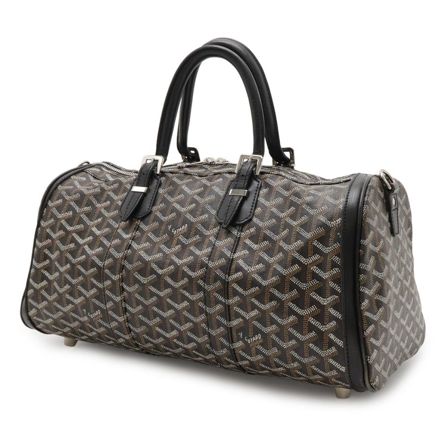 GOYARD ゴヤール クロワジュール40 ハンドバッグ ミニボストンバッグ ヘリンボーン柄 PVC ブラック 黒 ブラウン シルバー金具 | GOYARD | 01