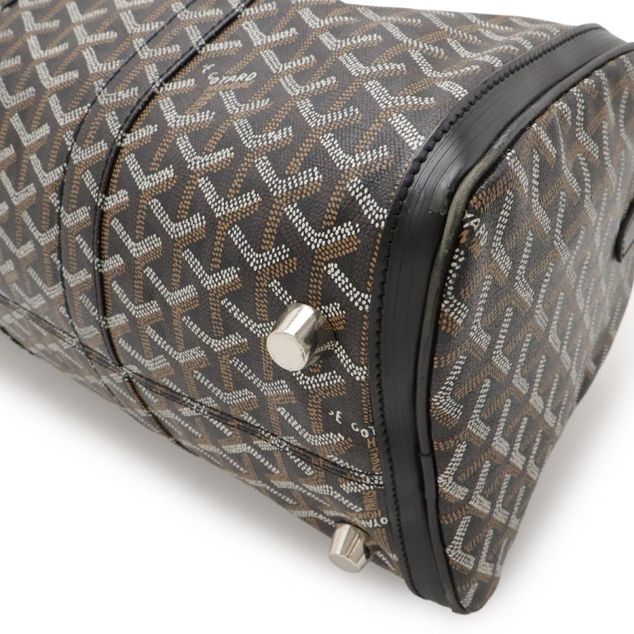GOYARD ゴヤール クロワジュール40 ハンドバッグ ミニボストンバッグ ヘリンボーン柄 PVC ブラック 黒 ブラウン シルバー金具 | GOYARD | 02