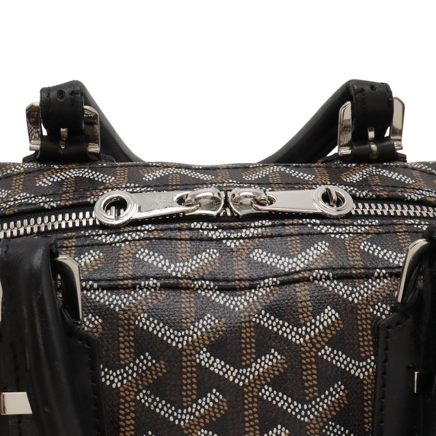 GOYARD ゴヤール クロワジュール40 ハンドバッグ ミニボストンバッグ ヘリンボーン柄 PVC ブラック 黒 ブラウン シルバー金具 | GOYARD | 03