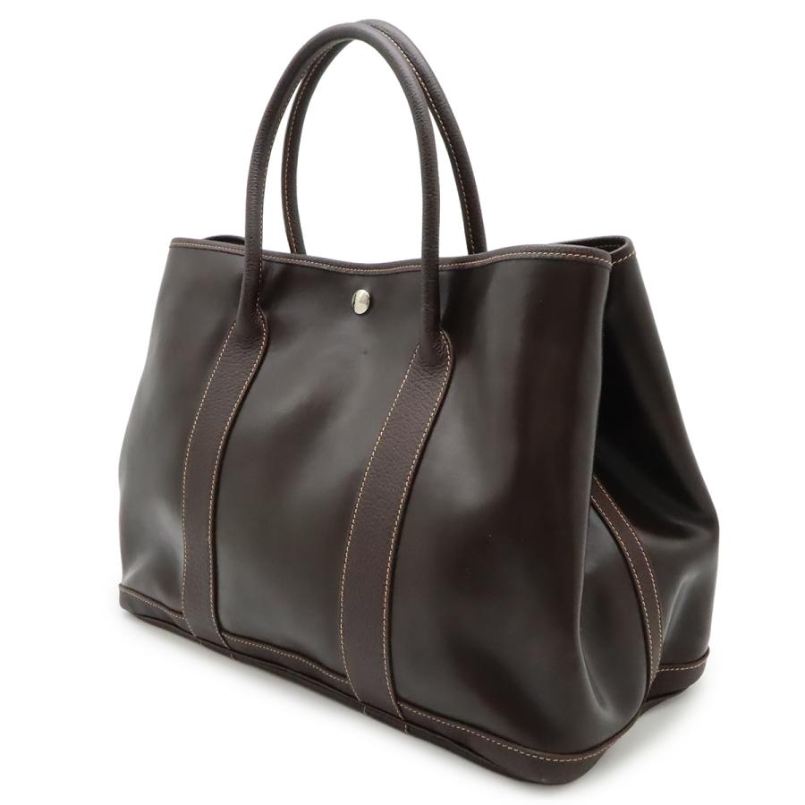 HERMES エルメス ガーデンパーティPM トートPM トートバッグ ハンドバッグ アマゾニア レザー ダークブラウン T刻印 | HERMES | 01
