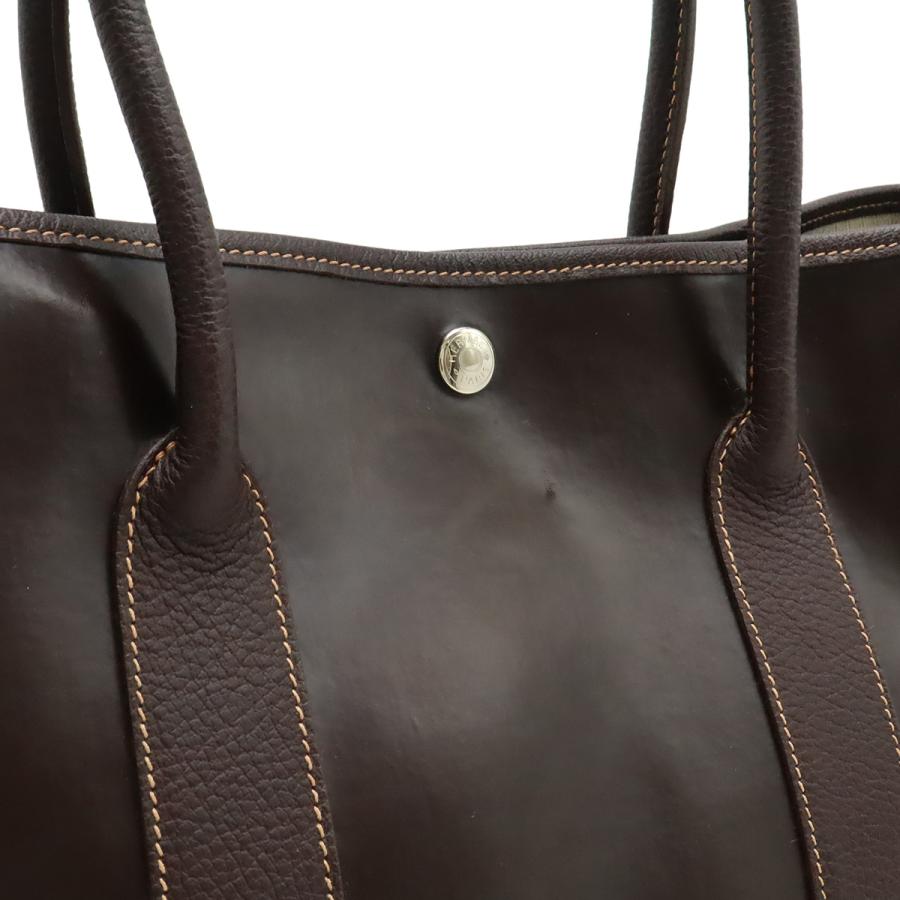 HERMES エルメス ガーデンパーティPM トートPM トートバッグ ハンドバッグ アマゾニア レザー ダークブラウン T刻印 | HERMES | 05