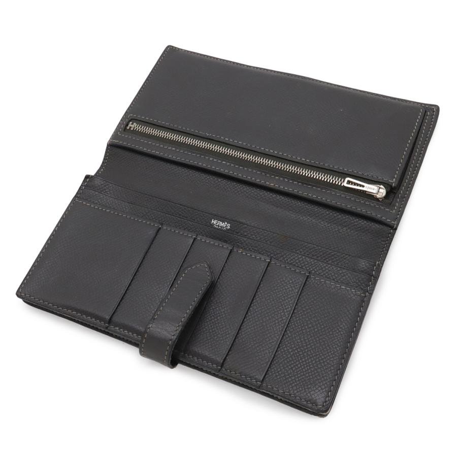 エルメス 長財布 二つ折り ベアンスフレ ヴォーエプソン T刻 ブラウン IT94741 中古 HERMES（エルメス） ベアンスフレ 2つ折長財布 二つ折り長財布 ヴォー