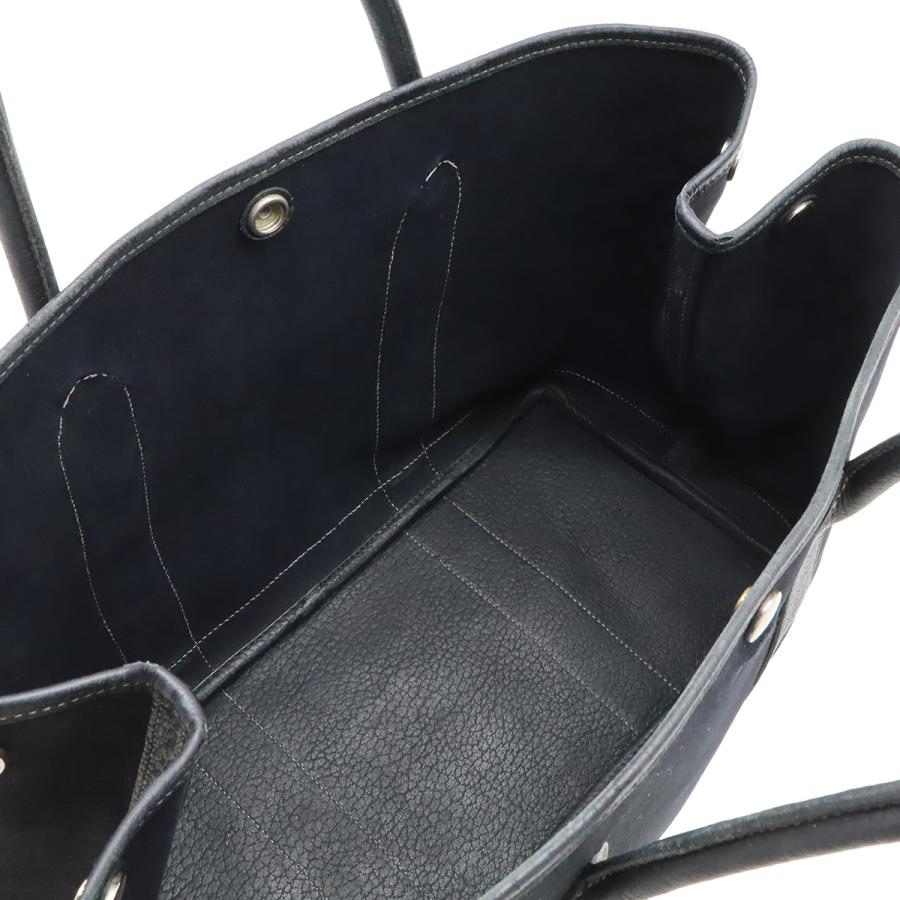 HERMES エルメス ガーデンパーティMM トートバッグ ハンドバッグ ショルダートート トワルオフィシエ レザー ブラック 黒 T刻印 | HERMES | 04