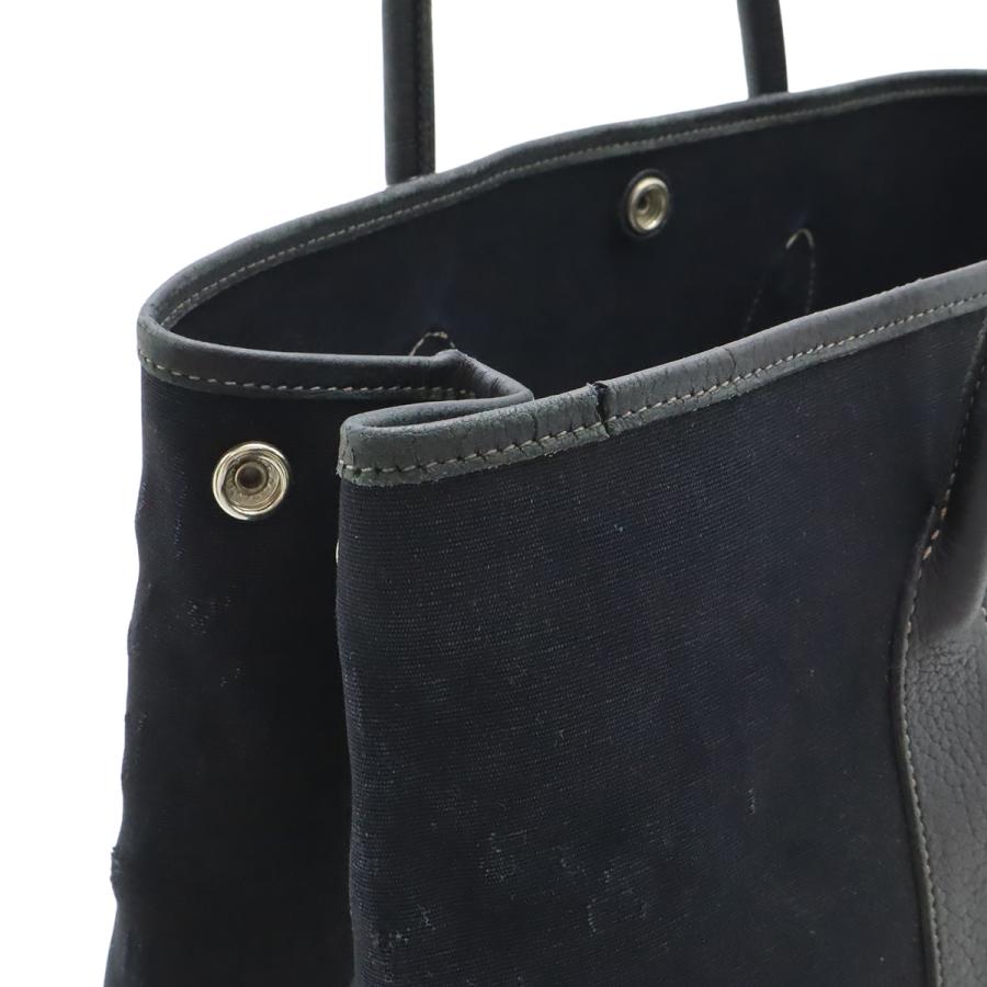 HERMES エルメス ガーデンパーティMM トートバッグ ハンドバッグ ショルダートート トワルオフィシエ レザー ブラック 黒 T刻印 | HERMES | 06