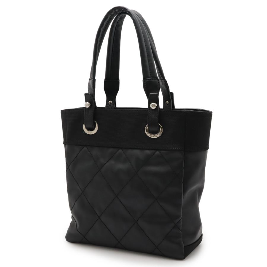 CHANEL シャネル パリビアリッツ トートPM トートバッグ ショルダーバッグ コーティングキャンバス レザー ブラック 黒 シルバー金具 | CHANEL | 01