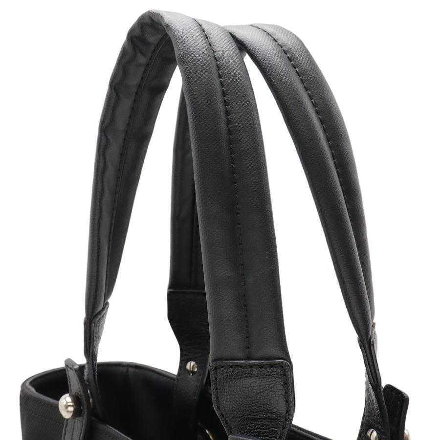 CHANEL シャネル パリビアリッツ トートPM トートバッグ ショルダーバッグ コーティングキャンバス レザー ブラック 黒 シルバー金具 | CHANEL | 05