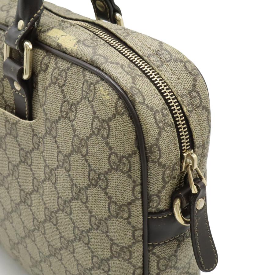 GUCCI グッチ GGスプリーム ビジネスバッグ ブリーフケース 書類カバン PVC レザー ベージュ ダークブラウン 茶 ゴールド金具 322287 | GUCCI | 04