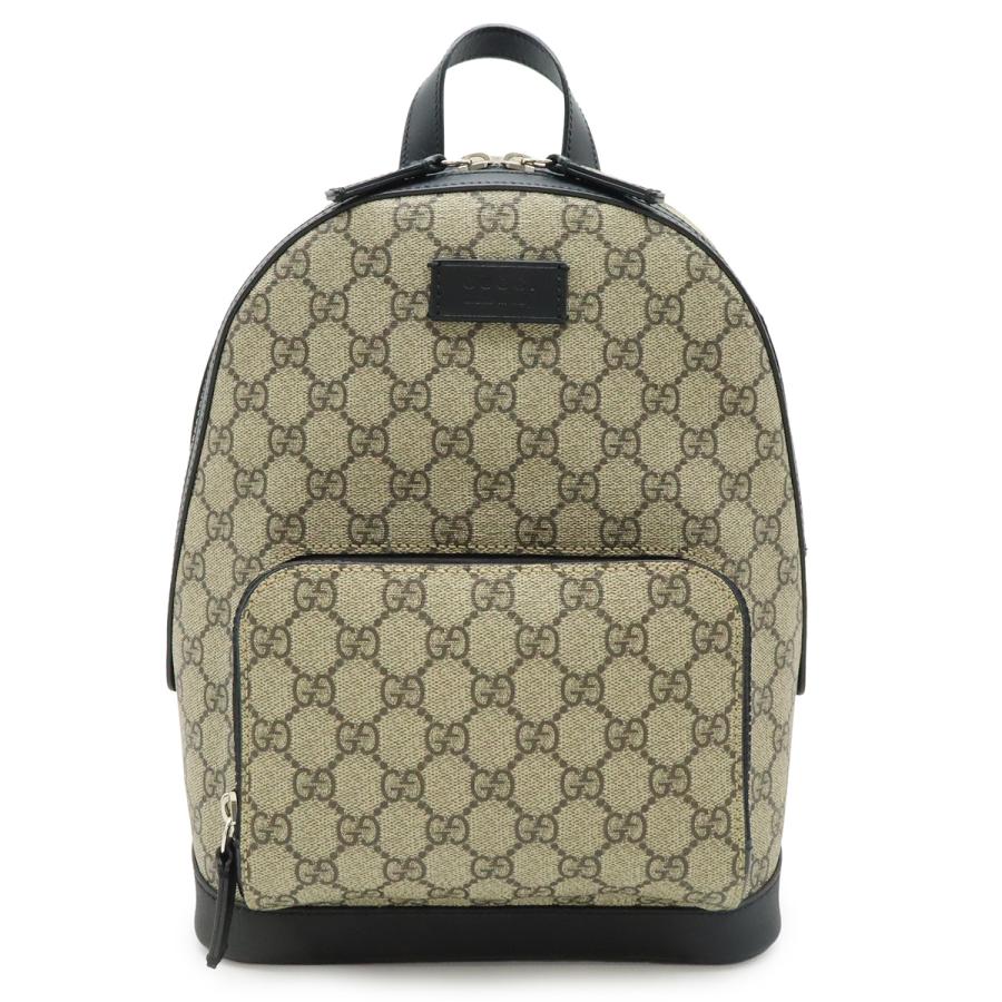 GUCCI グッチ GGスプリーム スモール バックパック リュックサック デイパック PVC レザー ベージュ ブラック 黒 429020 | GUCCI