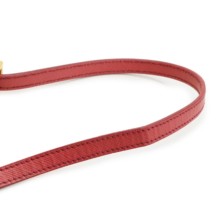 PRADA プラダ ガレリア サフィアーノレザー トライアングルロゴ 2WAY ハンドショルダーバッグ ゴールド金具 レッド 1BA863 PRADA（プラダ） ガレリア トライアングルロゴ ハンドバッグ ミニ