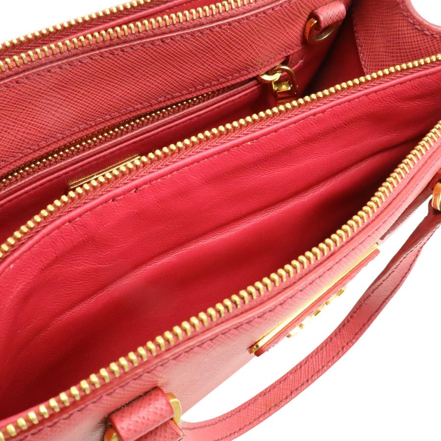 極美品 PRADA プラダ ハンドバッグ 肩掛け ガレリア サフィアーノレザー 本革 白タグ ピンクベージュトライアングル 三角ロゴプレート PRADA プラダ ガレリア サフィアーノ 2way ハンドバッグ ショルダー