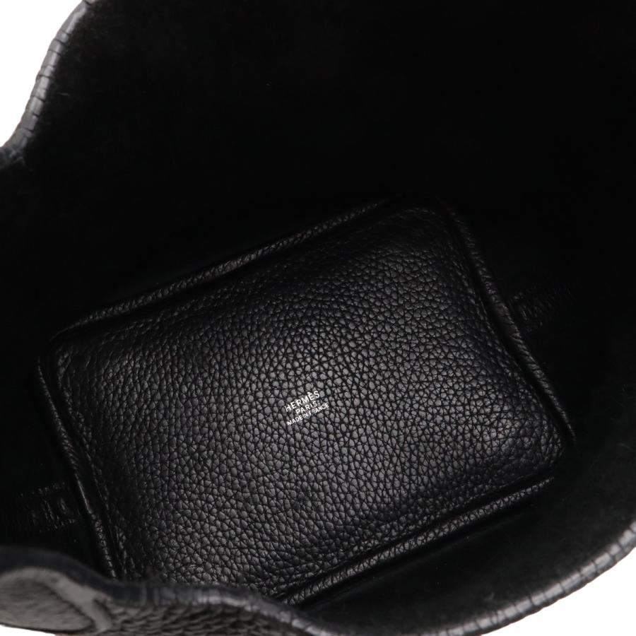 HERMES エルメス ピコタンPM ハンドバッグ トートバッグ ヴォー クリスペ トゴ レザー ブラック 黒 シルバー金具 | HERMES | 04