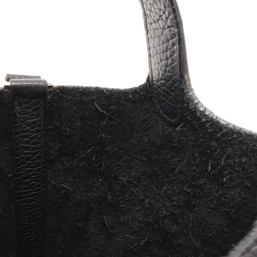 HERMES エルメス ピコタンPM ハンドバッグ トートバッグ ヴォー クリスペ トゴ レザー ブラック 黒 シルバー金具 | HERMES | 05