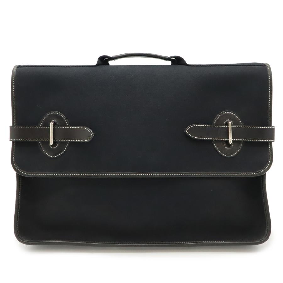HERMES エルメス ブエナベンチュラMM ビジネスバッグ ブリーフケース 書類カバン ハンドバッグ トワルオフィシエ レザー ブラック 黒 | HERMES