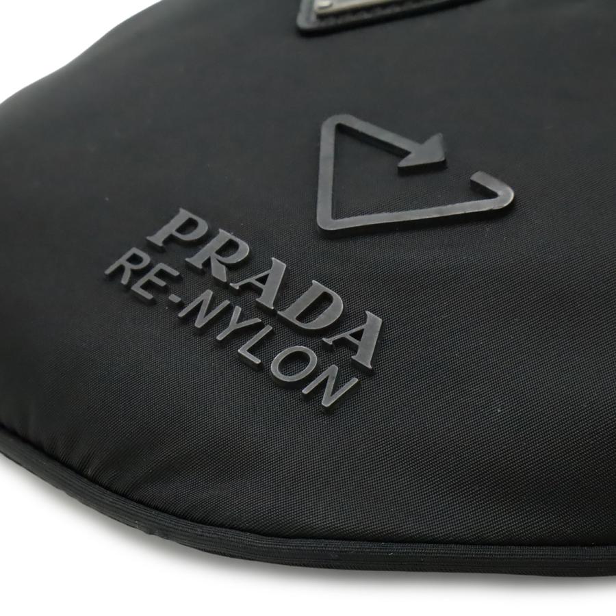 PRADA プラダ Re-Nylon ロゴ トライアングルロゴ ボディバッグ ウエストポーチ ヒップバッグ ナイロン NERO 黒 ブラック シルバー金具 | PRADA | 02