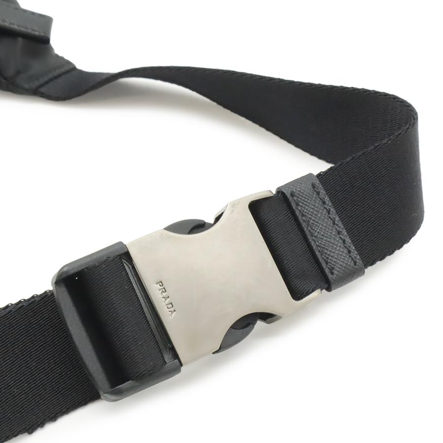 PRADA プラダ Re-Nylon ロゴ トライアングルロゴ ボディバッグ ウエストポーチ ヒップバッグ ナイロン NERO 黒 ブラック シルバー金具 | PRADA | 03