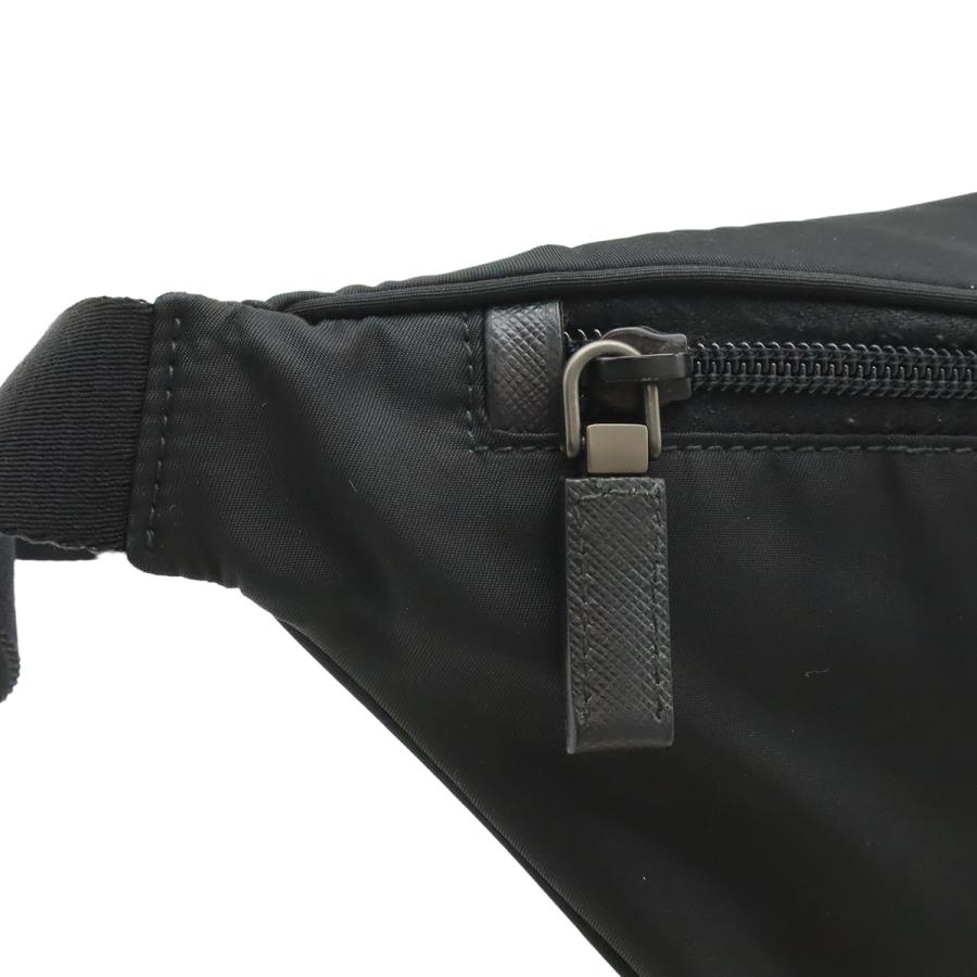 PRADA プラダ Re-Nylon ロゴ トライアングルロゴ ボディバッグ ウエストポーチ ヒップバッグ ナイロン NERO 黒 ブラック シルバー金具 | PRADA | 04