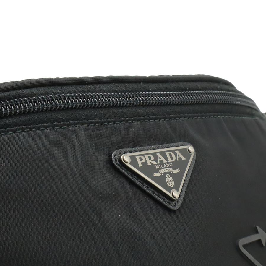 PRADA プラダ Re-Nylon ロゴ トライアングルロゴ ボディバッグ ウエストポーチ ヒップバッグ ナイロン NERO 黒 ブラック シルバー金具 | PRADA | 06