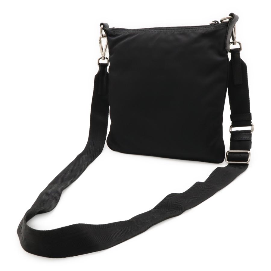 PRADA プラダ トライアングルロゴ ショルダーバッグ 斜め掛け ナイロン レザー NERO 黒 ブラック シルバー金具 1BH716 | PRADA | 01