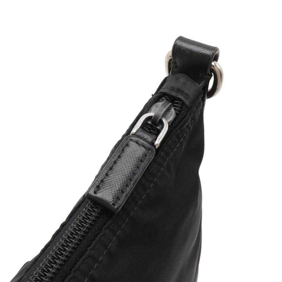 PRADA プラダ トライアングルロゴ ショルダーバッグ 斜め掛け ナイロン レザー NERO 黒 ブラック シルバー金具 1BH716 | PRADA | 03