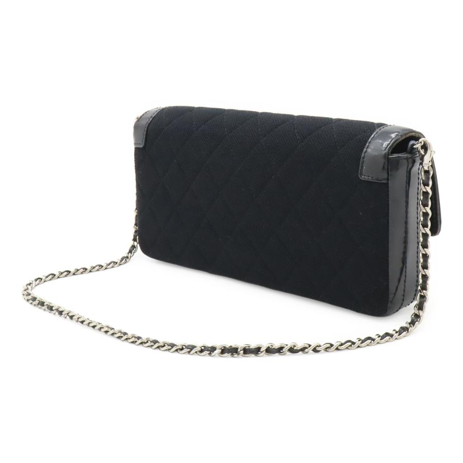 CHANEL シャネル 2.55 マトラッセ チェーンバッグ ショルダーバッグ セミショルダー 肩掛け キャンバス パテントレザー ブラック 黒 | CHANEL | 01