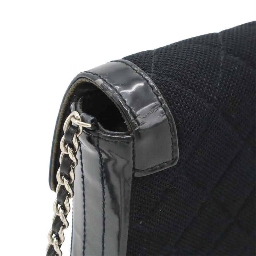 CHANEL シャネル 2.55 マトラッセ チェーンバッグ ショルダーバッグ セミショルダー 肩掛け キャンバス パテントレザー ブラック 黒 | CHANEL | 03