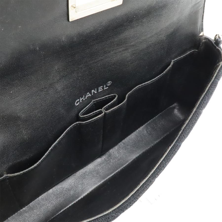 CHANEL シャネル 2.55 マトラッセ チェーンバッグ ショルダーバッグ セミショルダー 肩掛け キャンバス パテントレザー ブラック 黒 | CHANEL | 06