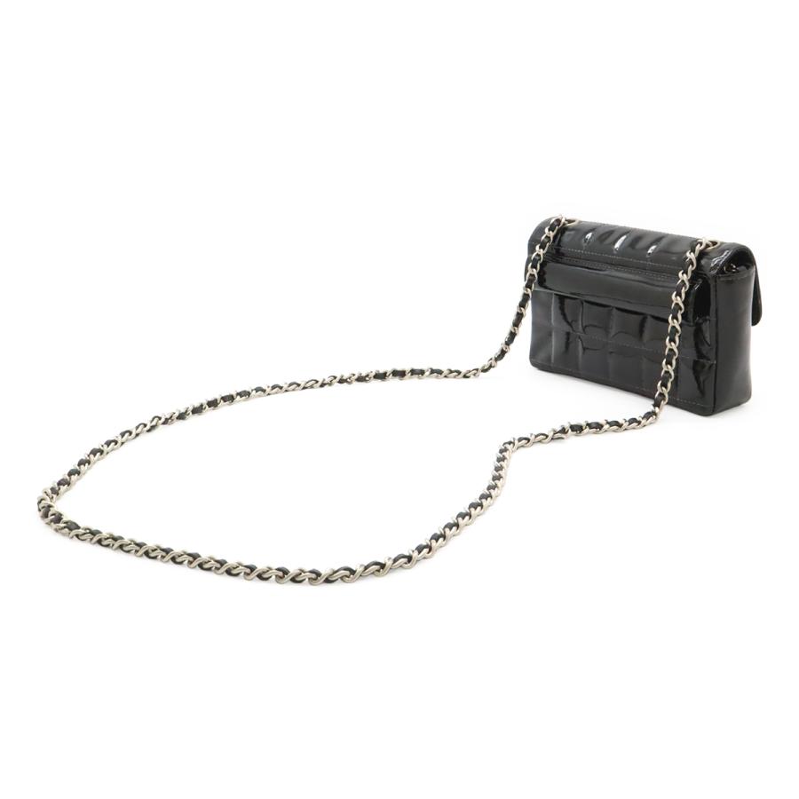 CHANEL シャネル 2.55 チョコバー チェーンバッグ ショルダーバッグ 2WAY ウエストポーチ エナメル パテントレザー ブラック 黒 | CHANEL | 01